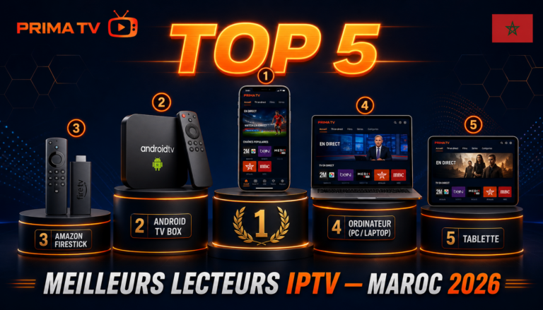 top 5 meilleurs lecteurs IPTV Maroc 2026 Firestick Android PRIMA