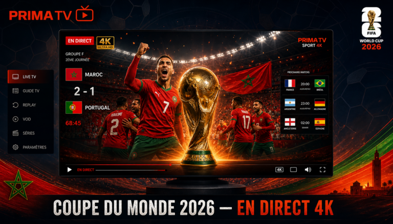coupe du monde 2026 en direct 4K Maroc IPTV PRIMA TV streaming