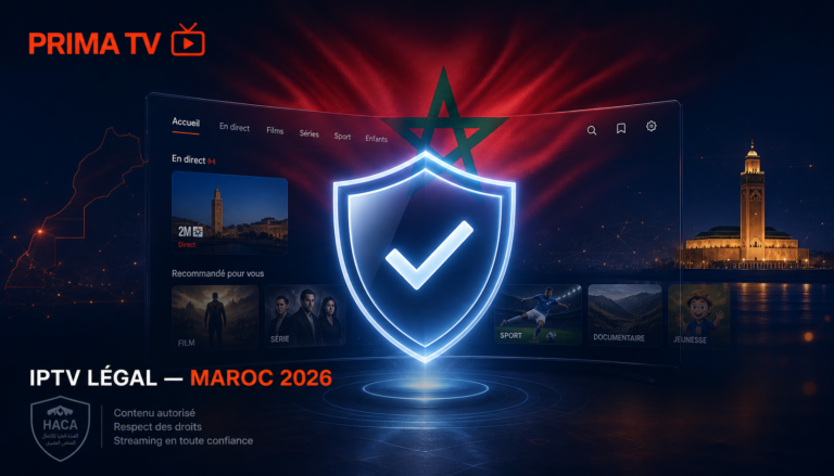 IPTV légal Maroc 2026 streaming légal sécurisé PRIMA TV