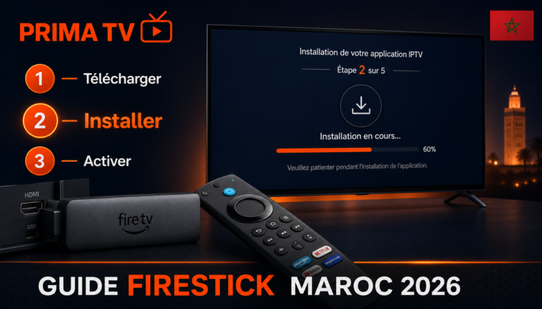 installer IPTV Firestick Maroc guide pas à pas 2026 PRIMA TV